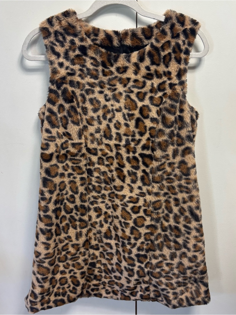 Anthropologie Siempre S Printed Faux Fur Mini Dress  casual retro